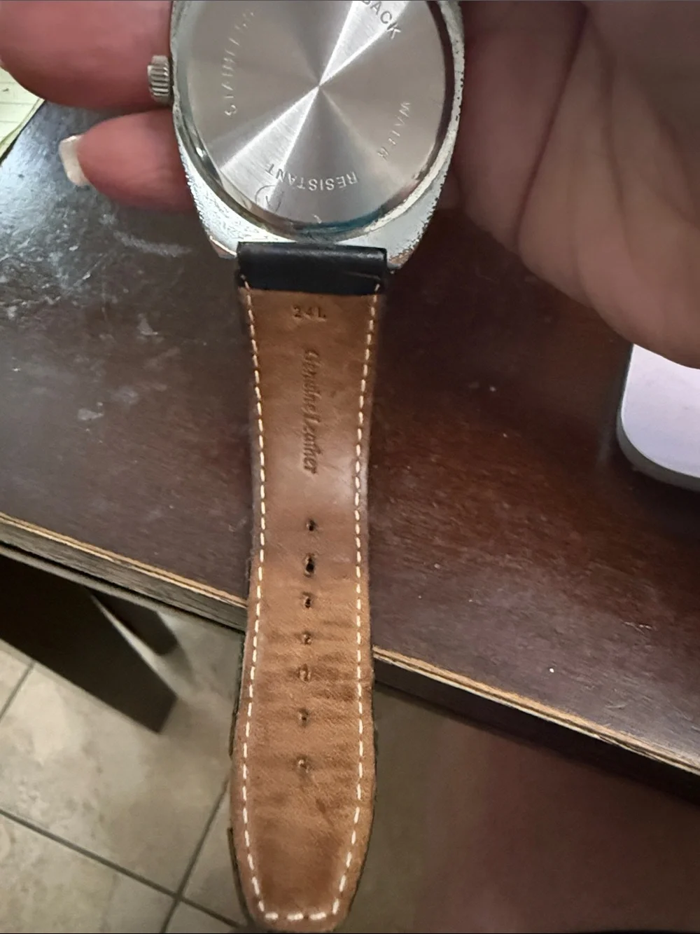 Mercedes-Benz Men's Black Dial Leather Strap Watch